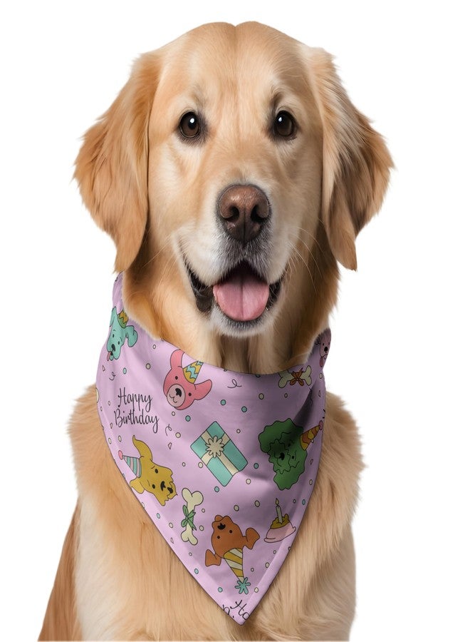 دبليو وشاح كلب W Brings Happy Birthday Celebration | هذا الوشاح الرائع بتصميمه المذهل هو إكسسوار مثالي لتزيين الكلاب، مقاس واحد يناسب الجميع (وردي). - Image 1